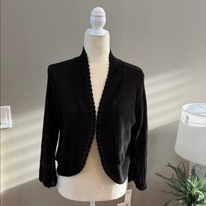 NWT NOTATIONS Scalloped Knit Cardigan - Size XL